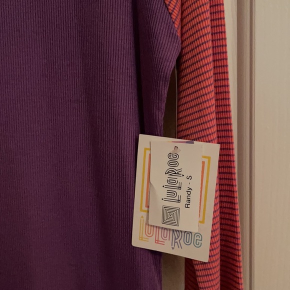 NWT LuLaRoe Randy top in a pink and purple color. - Picture 2 of 3